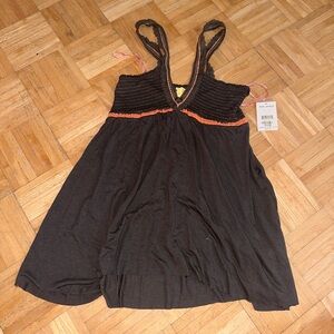 Brown and orange free people a-line dress
